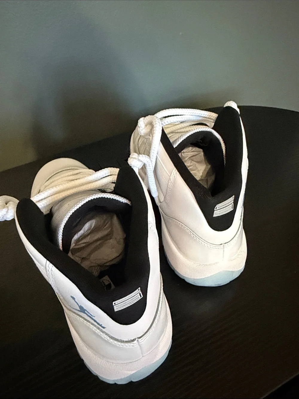 Jordan Men’s White and Light Blue High-Top Sneakers
